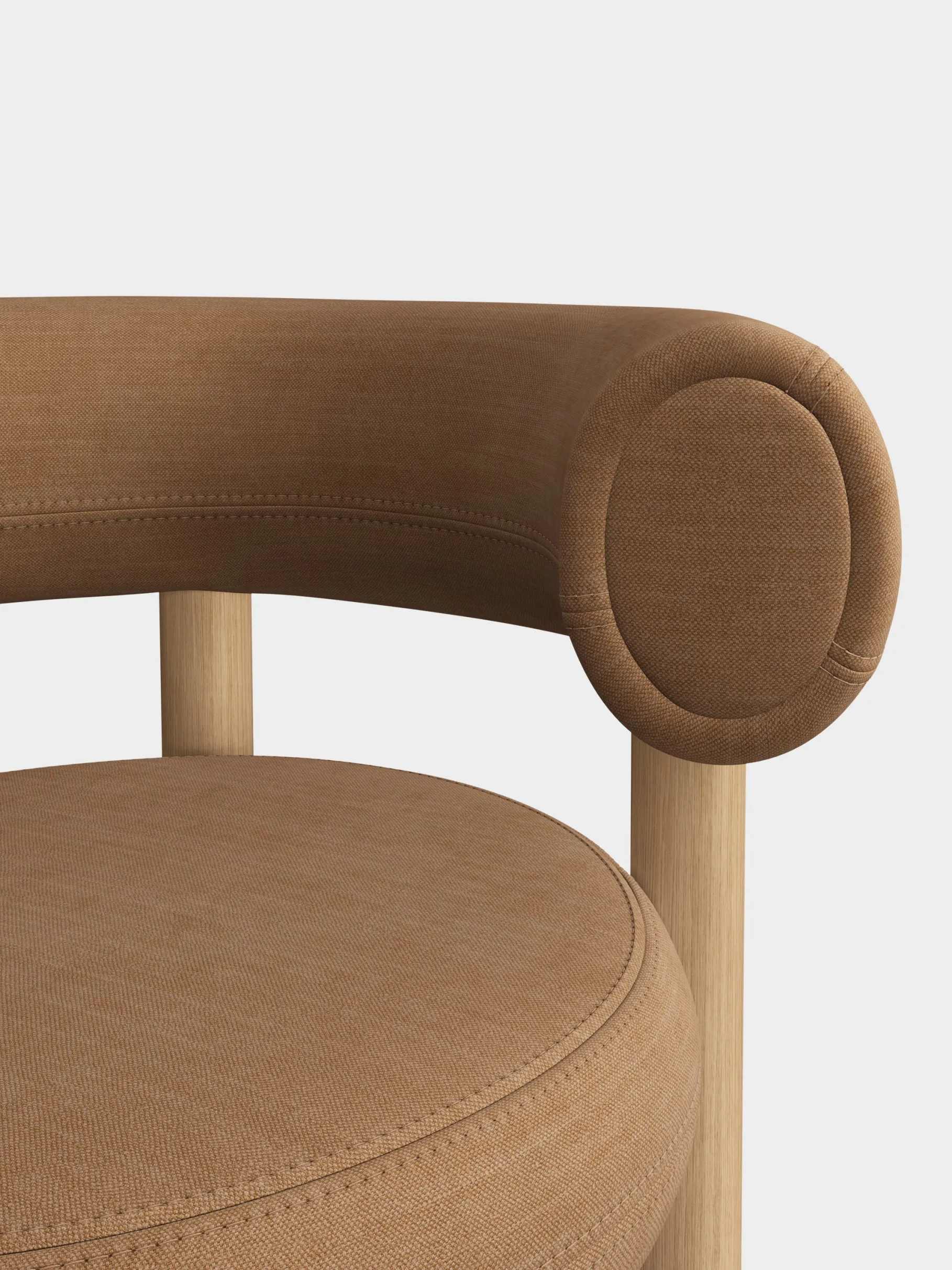 Fat Natural Wood Dining Chair