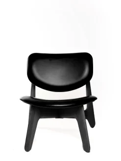 Slab Black Wood Lounge Chair