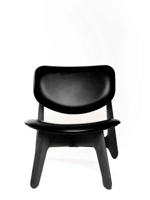 Slab Black Wood Lounge Chair