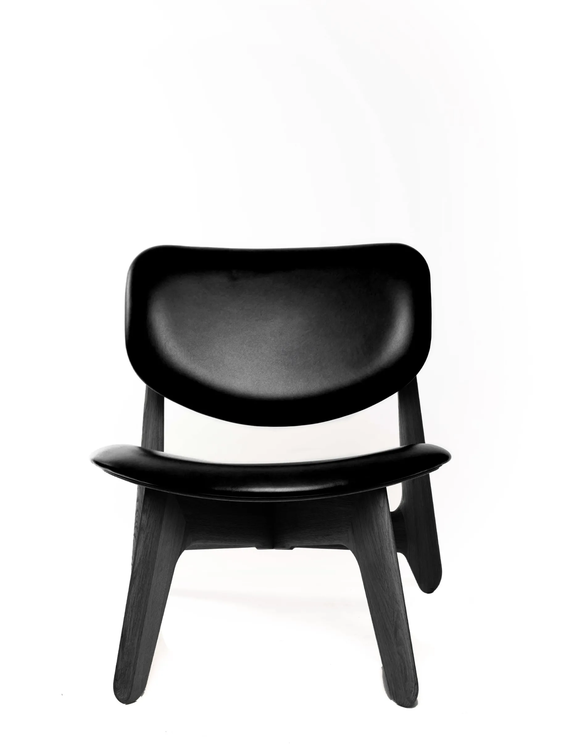 Slab Black Wood Lounge Chair